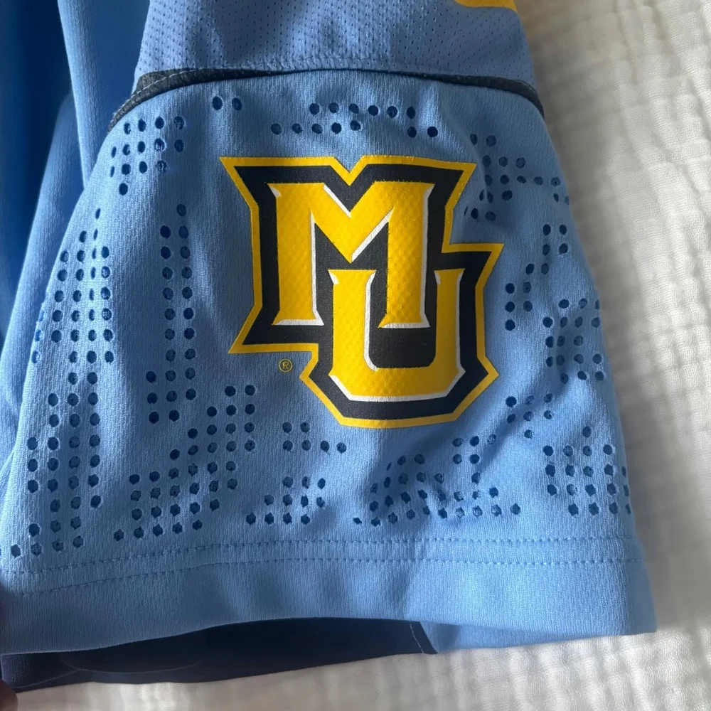 Jordan Marquette Golden Eagles Basketball Shorts Mens Medium Blue Yellow MU NCAA